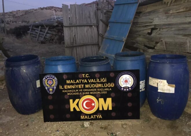 Malatya’da Eş Zamanlı Baskınlarda 4 Bin 696 Litre Kaçak İçki Ele Geçirildi